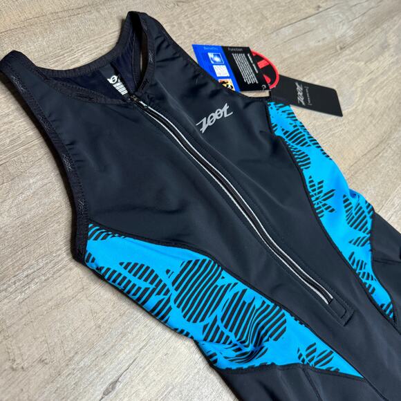 New ZOOT Womens Ultra Tri Racesuit Triathlon Malibu Blue Floral Size XS NWT - Picture 2 of 10